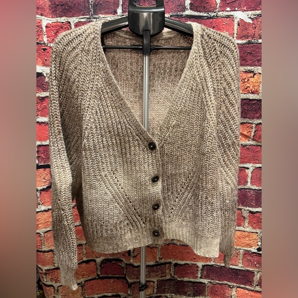 Natural Reflections Sweaters - Preowned Natural Reflections Tan Button Cardigan Size XXL Item #PHK7408 Bust 25”